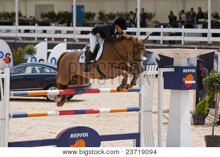VALENCIA, Spanien - 7.Mai: Fahrer Alexander, Pferd Gevo Itot Du Chateau, AUS in der Global Champions an
