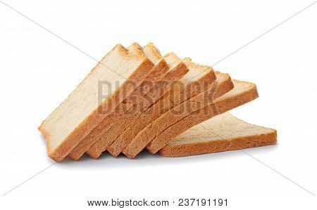 Sliced Tatsy Toast Bread On White Background