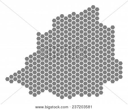 Grey Hexagonal Vatican Map. Vector Geographic Map In Gray Color On A White Background. Vector Collag