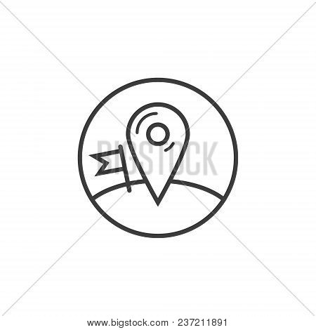 Black And White Checkpoint Icon In The Round Frame