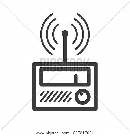Black And White Simple Analog Radio Icon