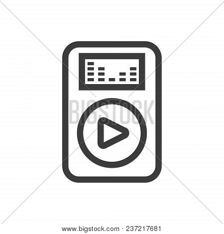 Black And White Linear Simple Music Player Icon