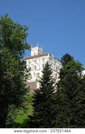 TRAKOSCAN, CROATIA - JULY 02: Castle Trakoscan in Croatia, built around 1334 as a Croatia's northwestern fortification system, on July 02, 2016.