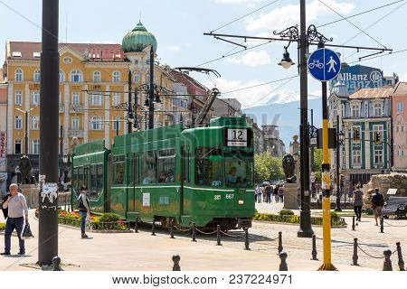 Sofia, Bulgaria - April 21: Sofia Tramway Network In Sofia, Bulgaria On September 2, 2016. Sofia Is 