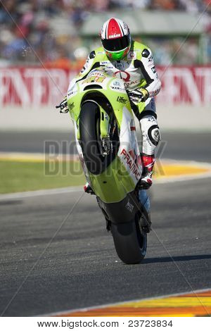 VALENCIA, Spanje - 6 NOVEMBER: Aleix Espargaro in de motogp Grand Prix van de Comunitat Valenciana, Rica