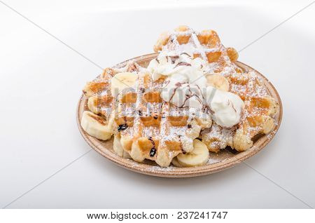 Sugar Waffles Product Photo, Food Photography, Food Stock, Place For Advertisment