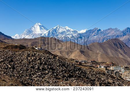 View On The Ranipauwa Village Near Muktinath In Lower Mustang, Nepal.
