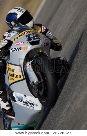 VALENCIA, Spagna - 10 febbraio: Partecipante in Moto2 e 125 Test - Luthi - su 10 febbraio 201
