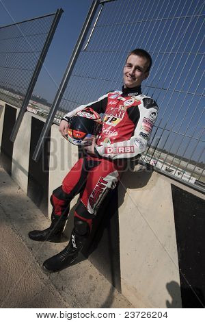 VALENCIA, Spanien - 11 februar: Deltager i den Moto2 og 125cc Test - Johann Zarco - februar 
