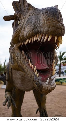 Dinosaur Mouth With Big Teech Close Up