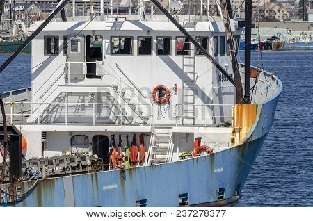 New Bedford, Massachusetts, Usa - April 22, 2018: Commercial Fishing Vessel E.s.s. Pride, Hailing Po
