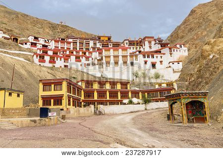Rizong Monastery With View Of Himalayan Mountians - It Is A Famous Buddhist Temple In,leh, Ladakh, J
