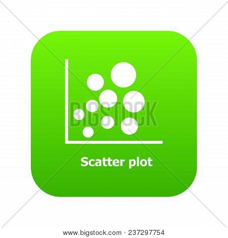 Scatter Plot Icon Green Vector Isolated On White Background