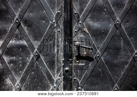 View At Old Door Lock In Catherdal Wroclaw, Poland