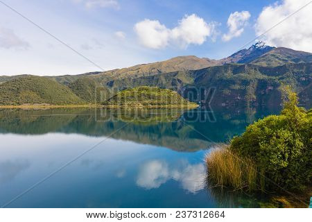 Laguna Of Cuicocha And Cotacachi Volcan Ecuador