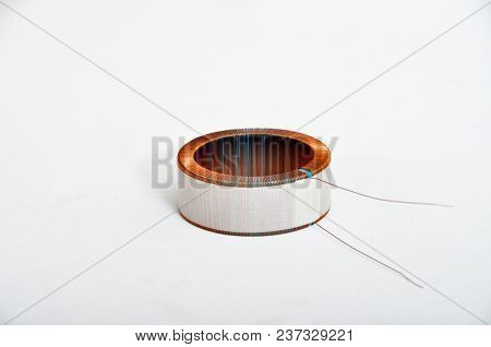 Transformer Copper Coil Isolated On A White Background