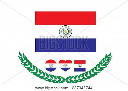 Paraguay Flag Vector Illustration. Paraguay Flag. National Flag Of Paraguay On White Background