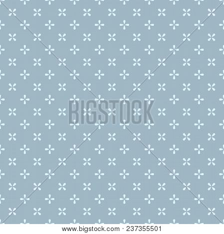 Flower Geometric Pattern. Seamless Vector Background. White And Blue Ornament
