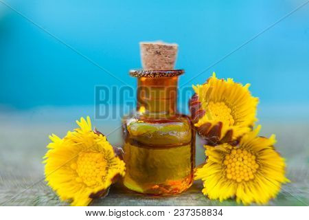 Foalfoot Essential Oil In A Beautiful Bottle On The Table
