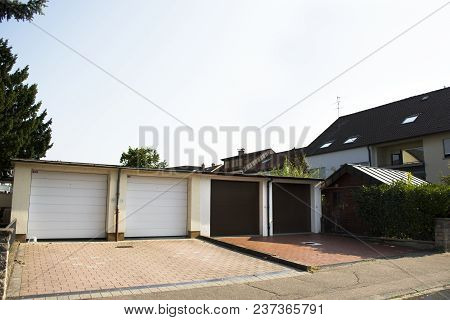 Classic Building Vintage Style With Garage Car In Village At Mannheim City