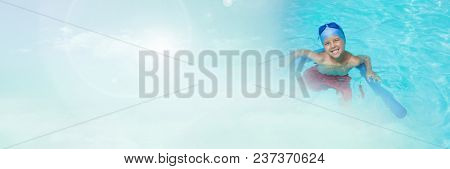 Boy in Swimming pool with transition