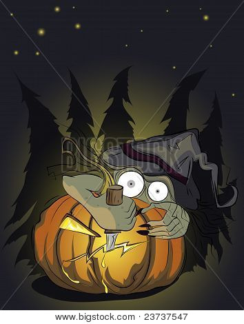 Halloween-Pumking und Böse Monster