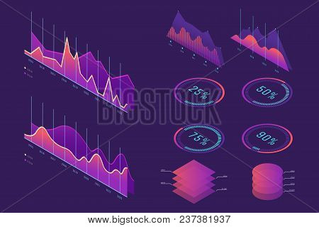 Vector Isometric Infographic Element Set. Colorful Infographic Design. Design Elements For Business 