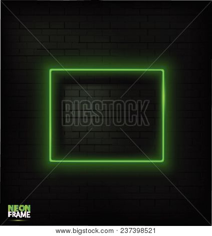 Realistic Glowing Neon Frame. Vector Eps Image