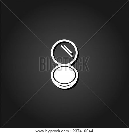 Open Powder Icon Flat. Simple White Pictogram On Black Background With Shadow. Vector Illustration S