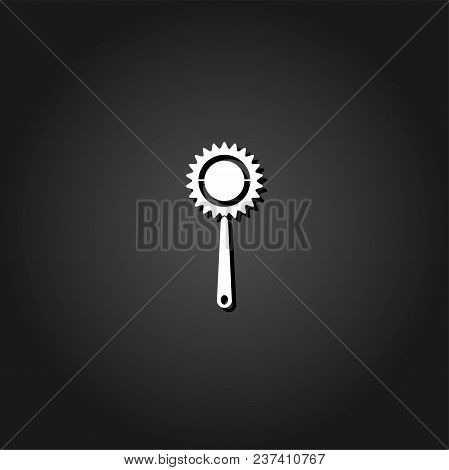 Baby Beanbag Icon Flat. Simple White Pictogram On Black Background With Shadow. Vector Illustration 