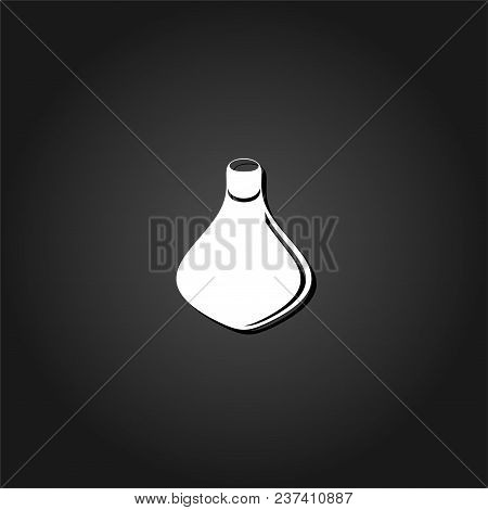 Amphora Icon Flat. Simple White Pictogram On Black Background With Shadow. Vector Illustration Symbo