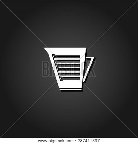 Kettle Icon Flat. Simple White Pictogram On Black Background With Shadow. Vector Illustration Symbol