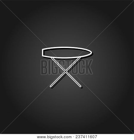 Ironing Board Icon Flat. Simple White Pictogram On Black Background With Shadow. Vector Illustration