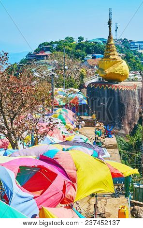 Discover The Ancient Buddhist Complex, Located On The Slope And Summt Of Kyaiktiyo Mount In Mon Stat