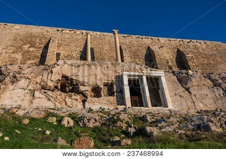 The Ruins Of Choragic Monument Of Thrasyllus, Acropolis, Athens, Greece