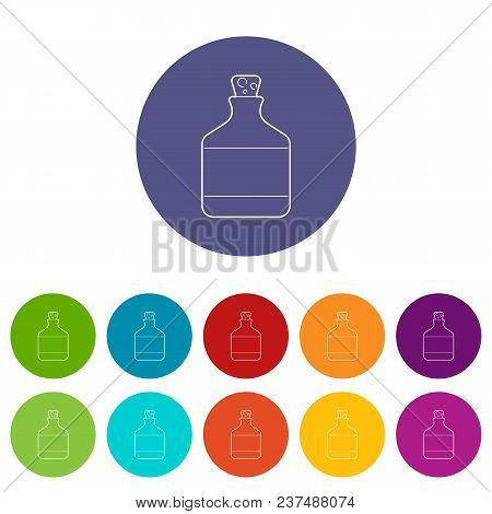 Ethanol In Bottle Icons Color Set Vector For Any Web Design On White Background