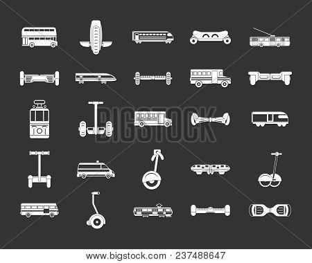 City Transport Icon Set Vector White Isolated On Grey Background