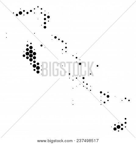 Halftone Round Spot Bahamas Islands Map. Vector Geographic Map On A White Background. Vector Pattern