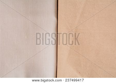 Two Of Linen Cloth Lying Around. Empty Space