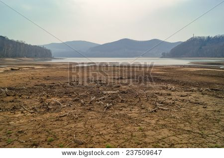 View Of The Vladivostok City Reservoir Of Lake Sedanka. Far Eastern Landscape.