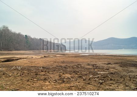 View Of The Vladivostok City Reservoir Of Lake Sedanka. Far Eastern Landscape.