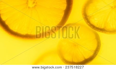 Closeup Photo Of Silhouettes Of Freshly Cut Otanges And Lemons