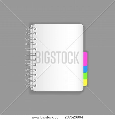 Template Vector Mock-up Blank Table Notepad, Office Book, Realistic Copy-book Sheets Of Paper. Empty