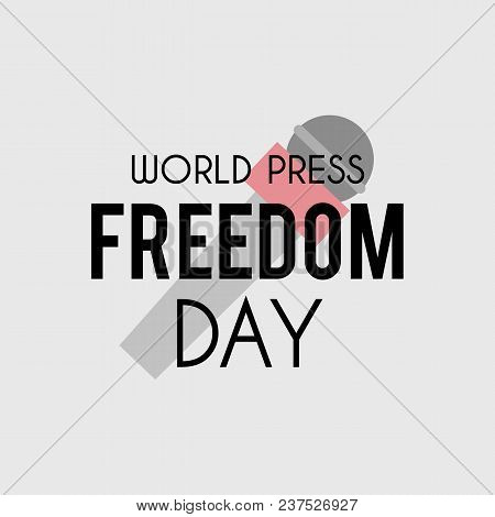 World Press Freedom Day Banner. Vector Background With Microphone For World Press Freedom Day, May 3
