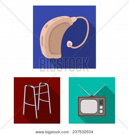 Human Old Age Flat Icons In Set Collection For Design. Pensioner, Period Of Life Vector Symbol Stock