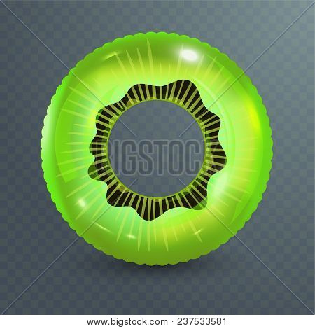 Swim Ring. Inflatable Rubber Toy On Transparent Background. Realistic Summertime Illustration. Summe