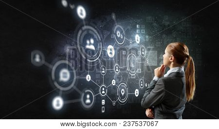 Netwoking as business concept. Mixed media