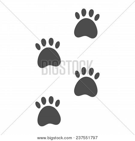 Wild Animal Paw Print. Cat Footprint. Vector.