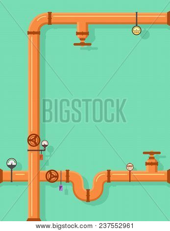Pipeline Construction Background With Place For Text. Pipe For Construction Engineering
