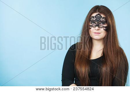 Mysterious Woman Wearing Lace Mask
